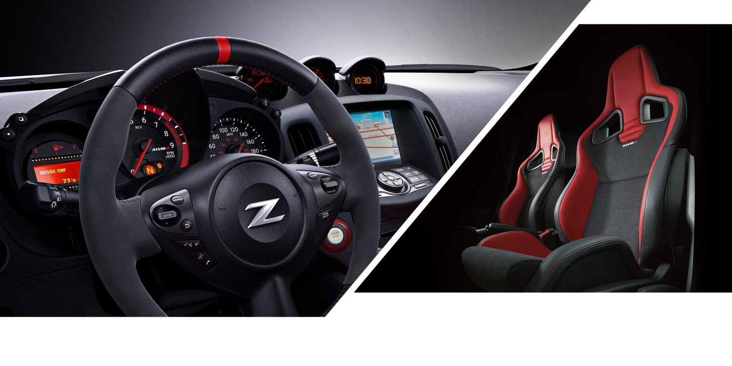370Z NISMO vairas ir GT-R NISMO „Recaro“ sėdynės