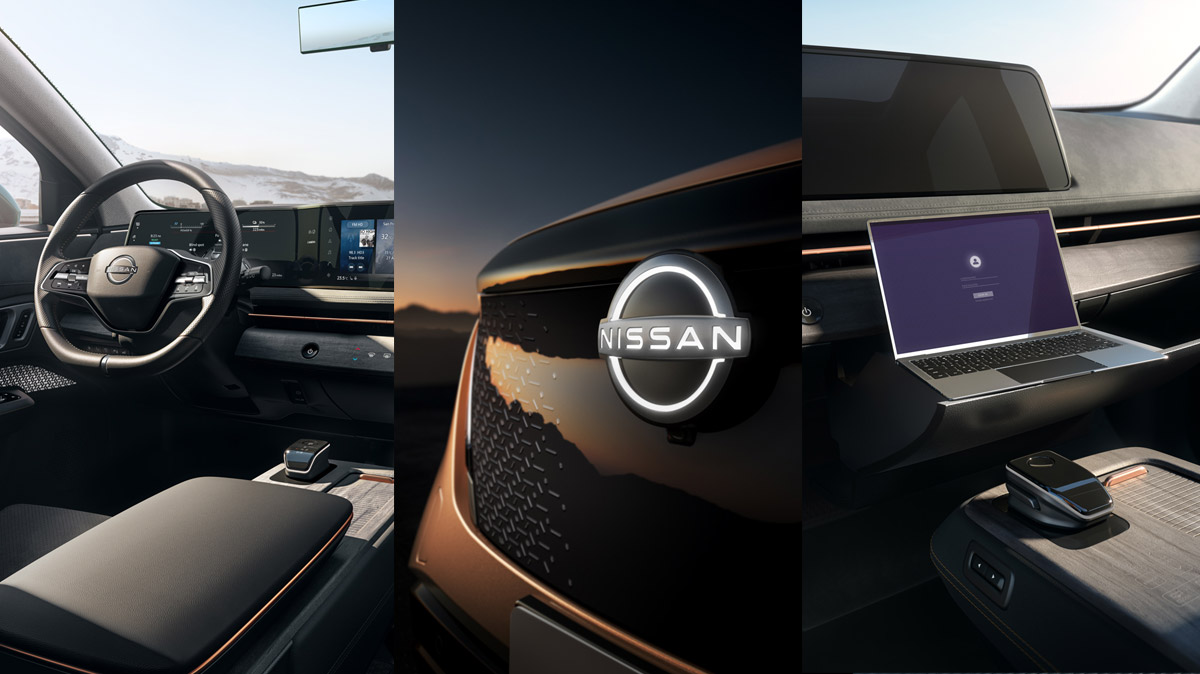 Nissan ARIYA futuristinis dizainas horizonte