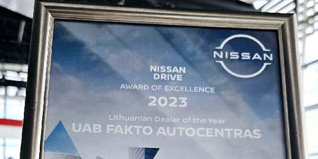 FaktoAuto atstovybė Vilniuje pripažinta geriausia Nissan atstovybe Lietuvoje!